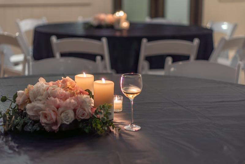 Candlelit table with florals